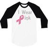 junior's breast cancer awareness i wear pink 3/4 Sleeve Shirt