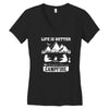 Life Is Better Around The Campfire Women's V-Neck T-Shirt