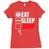 eat sleep jump Ladies Fitted T-Shirt