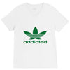 addicted ~ mens funny V-Neck Tee
