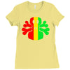 rasta skull and crossbones Ladies Fitted T-Shirt