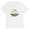 I Wear Gold For My Hero In Haven V-Neck Tee