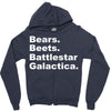 bears, beets, battlestar galactica Zipper Hoodie