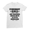 February Girls Are Sunshine Mixed With A Little Hurricane Ladies Fitted T-Shirt