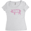 pig oink funny Women's Triblend Scoop T-shirt