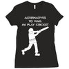 alternatives to war play cricket batting anti war stencil tour Ladies Fitted T-Shirt