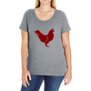chiken red Ladies Curvy T-Shirt