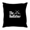 the rodfather   mens funny fishing Throw Pillow