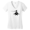 military attach helicopter gunship Women's V-Neck T-Shirt