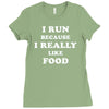 i run because i really like food Ladies Fitted T-Shirt