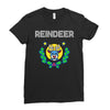 reindeer christmas Ladies Fitted T-Shirt