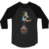Cute Unicorn and Happy Cupcake 3/4 Sleeve Shirt