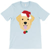 golden retriever dog with red santa's hat T-Shirt