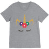 unicorn face V-Neck Tee