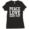 peace. love. sandy feet. Ladies Fitted T-Shirt