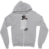 keep calm, we're all mad here Zipper Hoodie