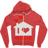 new i love house Zipper Hoodie