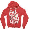 eat well travel often Zipper Hoodie