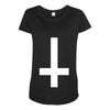 wasted youth inverted cross indie geek swag funny Maternity Scoop Neck T-shirt
