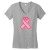 Pixeled Pink Ribbon Women's V-Neck T-Shirt