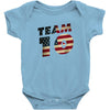 team 10 american flag Baby Onesie