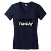 sunday funday t shirt funny jersey shore football Women's V-Neck T-Shirt