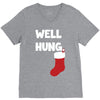 well hung endowed christmas stocking funny V-Neck Tee