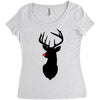deer skull christmas Women's Triblend Scoop T-shirt