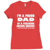 i'm a proud dad of a freaking awesome daughter Ladies Fitted T-Shirt