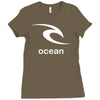 surfing ocean Ladies Fitted T-Shirt