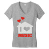 new i love house Women's V-Neck T-Shirt