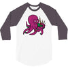 purple octopus playing the bagpipes 3/4 Sleeve Shirt