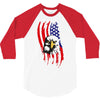 american eagle usa flag head 3/4 Sleeve Shirt