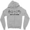 space are friends black Zipper Hoodie