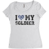 i love my soldier navy camouflage Women's Triblend Scoop T-shirt