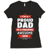 proud dad son Ladies Fitted T-Shirt