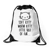 weird kitty Drawstring Bags