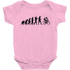 evolution of a cyclist mens black or blue cycling t shirt bike Baby Onesie
