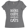 read books drink coffee eat chocolate pet cats Women's Triblend Scoop T-shirt