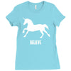 unicorn believe Ladies Fitted T-Shirt