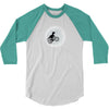 Dinosaur Riding A Bike To The Moon 3/4 Sleeve Shirt