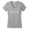 Heart Beats Mountain Women's V-Neck T-Shirt