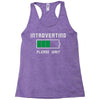low battery introvert pun humor Racerback Tank