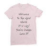 welcome to real world Ladies Fitted T-Shirt
