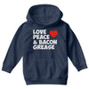 love peace and bacon grease Youth Hoodie