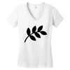 daun hitam Women's V-Neck T-Shirt