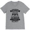 Super Cool Pops Of A Freaking Awesome Grandson V-Neck Tee