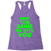 gym gains fitness slogan Racerback Tank