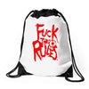 arch enemy fuck the rules Drawstring Bags