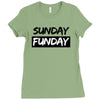 sunday funday t shirt funny jersey shore football Ladies Fitted T-Shirt